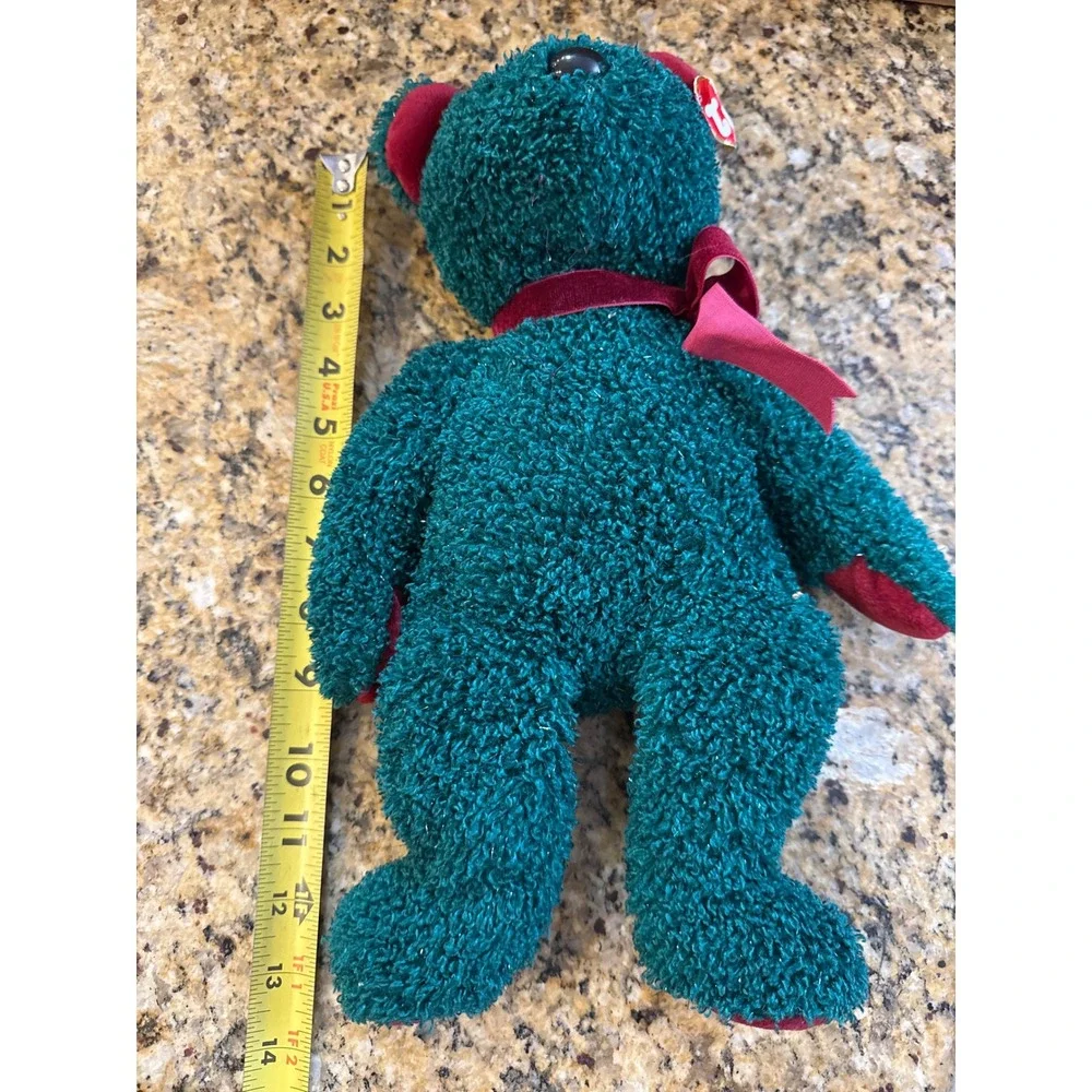 Ty Beanie Buddies‎ Mistletoe the Bear 2001 Green Christmas Plush 14 inch Vintage